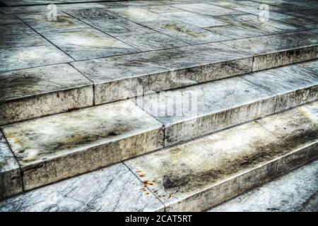 Nahaufnahme der Marmortreppe in Florenz, Italien Stockfoto