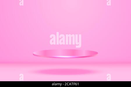 Pink Podium im pinken Studio-Raum Stock Vektor