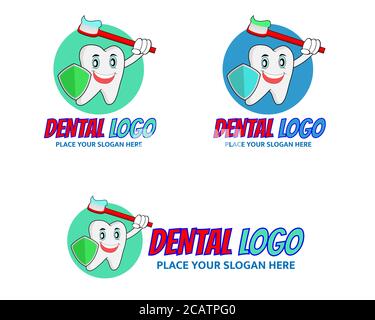 Illustration Vektor-Design von Dental Logo-Vorlage für Unternehmen oder Unternehmen Stock Vektor