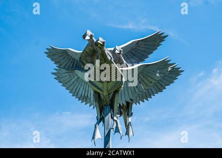 Mallard Skulptur in Ross on Wye. Stockfoto