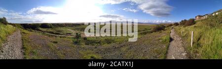 Panoramaaufnahme der Duddon-Mündung in Großbritannien Stockfoto