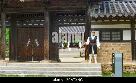 Nahan/Südkorea-29.05.2018:der Blick auf den Eingang des Museums in Nahan. Stockfoto