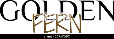 Golden Fern-Logo Stock Vektor