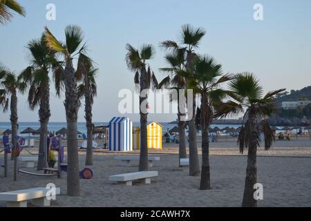 Oropesa del Mar Strand an seinem sonnigen Nachmittag, in Castellón, Spanien Stockfoto