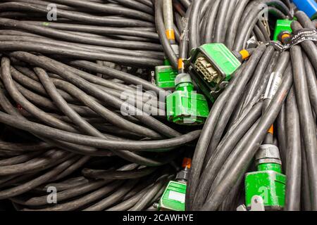 Nahaufnahme der Kabeldrähte Stockfoto