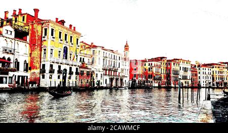 Der Canal Grande und seine Paläste in Venedig Stockfoto