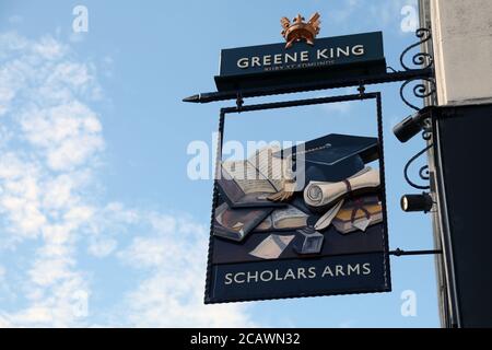 Scholars Arms Pub, Greene King Public House, Above Bar Street, Southampton, England, Großbritannien, August 2020 Stockfoto