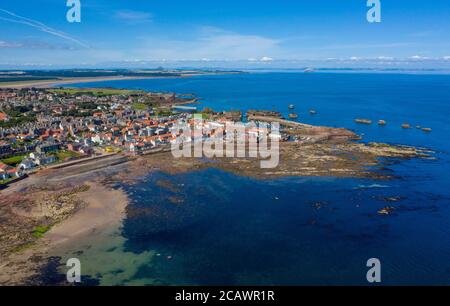 Luftaufnahme von Dunbar, East Lothian, Schottland. Stockfoto