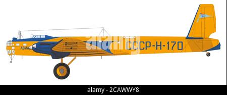 Tupolev ANT-6A (SSSR-N-170) der Glavsewmorput (GUSMP) nahm als ein Bomber im Winterkrieg 1939/1940 Stockfoto