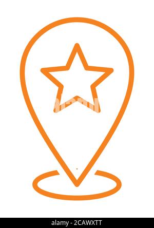 Sternsymbol für bevorzugte PIN-Karte. Kartenmarkierungen. Positionssymbol für Mehrzweck. Vektorgrafik Stock Vektor