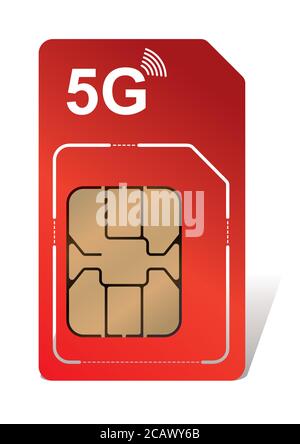 SIM-Karte für mobile Kommunikation. Sim-Karte Eingestellt. Vektorgrafik. Mobile und drahtlose Kommunikationstechnologien. Stock Vektor