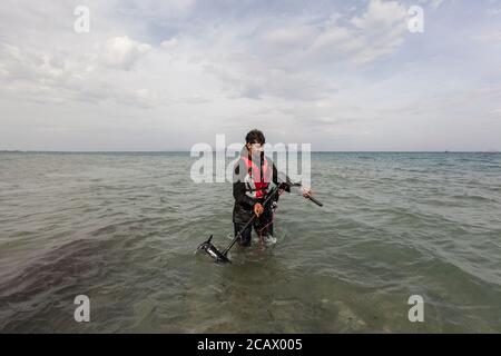 Flüchtlinge kommen an den Ufern der Insel Kos, Kos in Griechenland Stockfoto