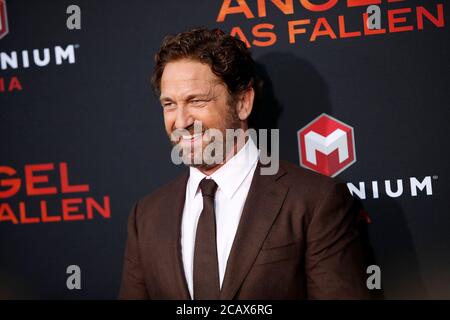 LOS ANGELES - AUG 21: Gerard Butler bei der 'Angel has Fallen' Premiere im Village Theater am 21. August 2019 in Westwood, CA Stockfoto