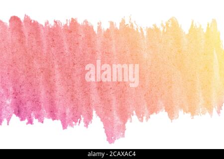 Farbverlauf Aquarellflecken in Pastellfarben mit Naturflecken auf Papierbasis. Isolierter Rahmen für handgezeichnete Pinsel. Abstrakte einzigartige BA Stockfoto