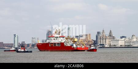 RSS Sir David Attenborough überquert den Fluss Mersey zum ersten Mal Kredit Ian Fairbrother/Alamy Stock Photos Stockfoto