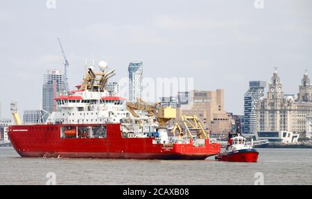 RSS Sir David Attenborough überquert den Fluss Mersey zum ersten Mal Kredit Ian Fairbrother/Alamy Stock Photos Stockfoto