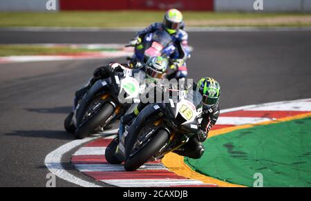 Andrew Irwin von Honda Racing während des dritten Rennens im Donington Park Leicestershire. Stockfoto