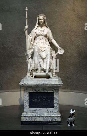 Parma, Italien - 4. August Jahr 2020 - das Bürgermuseum, Statue der Maria Luigia Herzogin von Parma von Antonio Canova Stockfoto