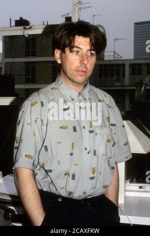 Wird Sergeant von Echo & The Bunnymen während eines Interviews mit WEA Records. London, 28. Mai 1987 – weltweite Nutzung Stockfoto