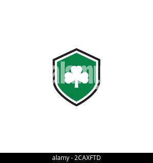 Shamrock und Shield Logo / Icon Design Stock Vektor