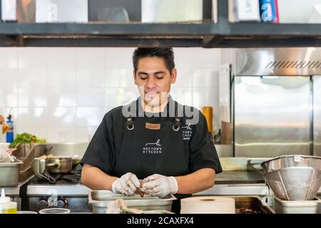 Kulinarisches Team von Hector's Kitchen in Punta Mita, Mexiko Stockfoto