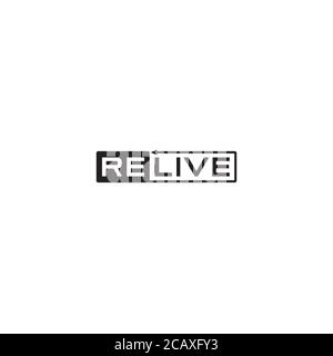 Ein einfaches Relive Wortmarke Logo Design Stock Vektor