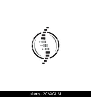 Ein einfaches Wirbelsäulenlogo/-Symbol-Design Stock Vektor