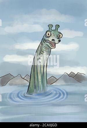 loch Ness Monster Illustration Stockfoto