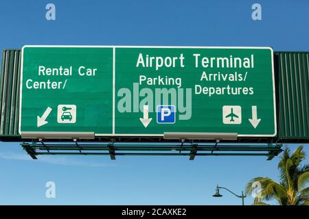 Autobahnschilder, Maui Stockfoto