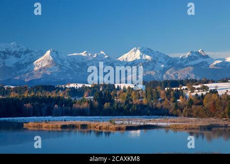 Geographie / Reisen, Deutschland, Bayern, Halblech, Illasbergsee mit Allgäu Hold im Herbst, Forggen, Additional-Rights-Clearance-Info-Not-available Stockfoto