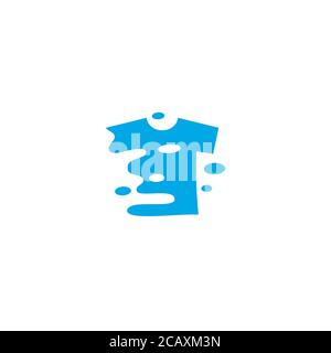 T-Shirt und Splash-Logo/Icon-Design Stock Vektor