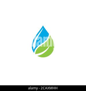 „Water Drop and Leaf“-Logo/Icon-Design Stock Vektor