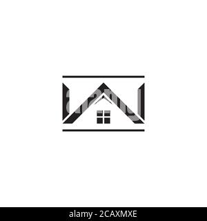 Buchstabe W und Haus Logo Design Stock Vektor
