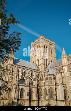 Eine Nahaufnahme der Kathedrale von St. John the Baptist in der Stadt Norwich in Norfolk Stockfoto