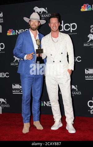 LAS VEGAS - 1. MAI: Brian Kelley, Tyler Hubbard, Florida Georgia Line bei den Billboard Music Awards 2019 in der MGM Grand Garden Arena am 1. Mai 2019 in Las Vegas, NV Stockfoto