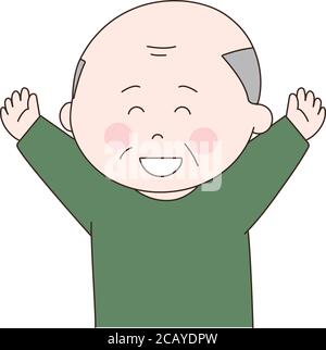 Energischer älterer Mann. Vektorgrafik isoliert auf weißem Hintergrund. Stock Vektor