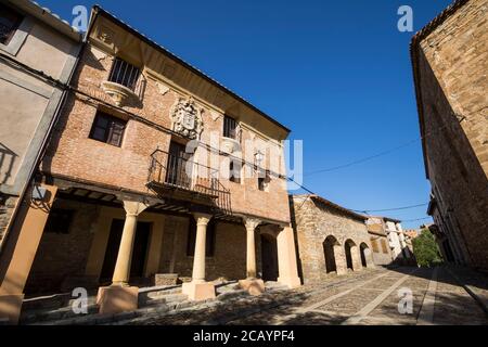 Yanguas ist eine der schönsten Städte in der Provinz Soria, Spanien. Stockfoto