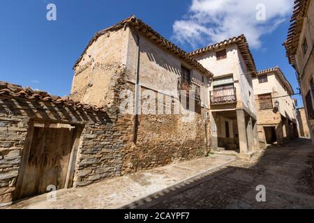 Yanguas ist eine der schönsten Städte in der Provinz Soria, Spanien. Stockfoto