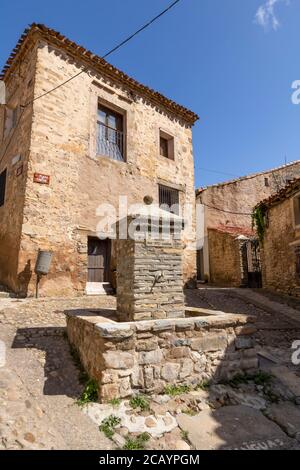 Yanguas ist eine der schönsten Städte in der Provinz Soria, Spanien. Stockfoto