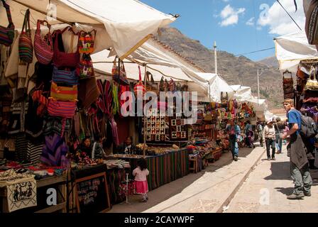 Markt in Chinchero Stockfoto