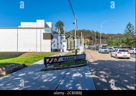 Sydney NSW Australien - 5. 2020 - Marine Rescue Middle Hafenschild an einem sonnigen Winternachmittag Stockfoto