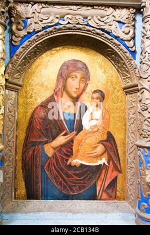 Drohobych, Ukraine - Alte Wandmalerei in der St. Georgs Kirche in Drohobych, Ukraine. Es ist Teil des Weltkulturerbes. Stockfoto