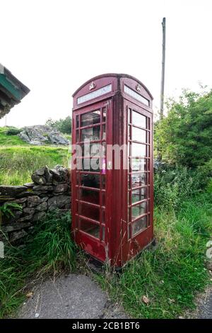 Bampton Phone Box wie im Film Withnail and ICH Stockfoto