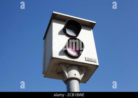 Blitz, Geschwindigkeitskontrolle, Verkehrsüberwachung, Deutschland Stockfoto