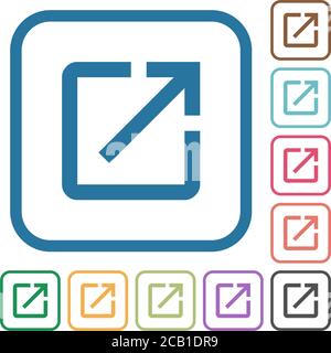 Starten Sie Anwendung einfache Symbole in Farbe abgerundeten quadratischen Rahmen auf Weißer Hintergrund Stock Vektor