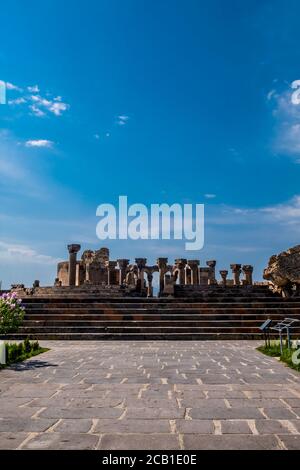 Die Ruinen des antiken Tempels des Zvartnots, Armenien, Caucaus, Eurasien Stockfoto