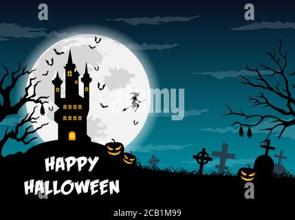 Happy halloween Poster, Trick or Treat Karte, halloween Party Hintergrund, Flyer Vorlage mit Horror Elementen, halloween Vektor Illustration. Stock Vektor