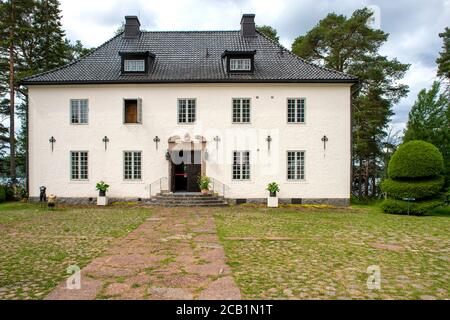 Hildasholm, erbaut von Axel Munthe 1910-1911, berühmter Arzt und Autor, an seine Frau Hilda als Sommerhaus in Leksand, Dalarna, Schweden Stockfoto