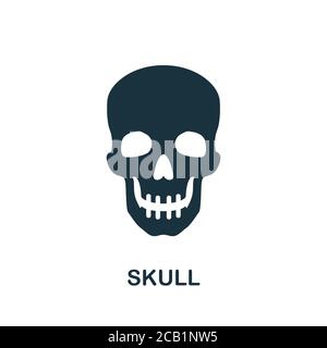 Schädelsymbol. Einfaches Element aus der Sammlung der inneren Organe. Creative Skull Icon für Webdesign, Vorlagen, Infografiken und vieles mehr Stock Vektor