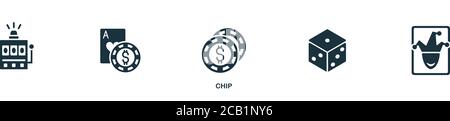 Chip-Symbol. Einfaches Element aus Casino Sammlung. Creative Chip Symbol für Web-Design, Vorlagen, Infografiken und vieles mehr Stock Vektor